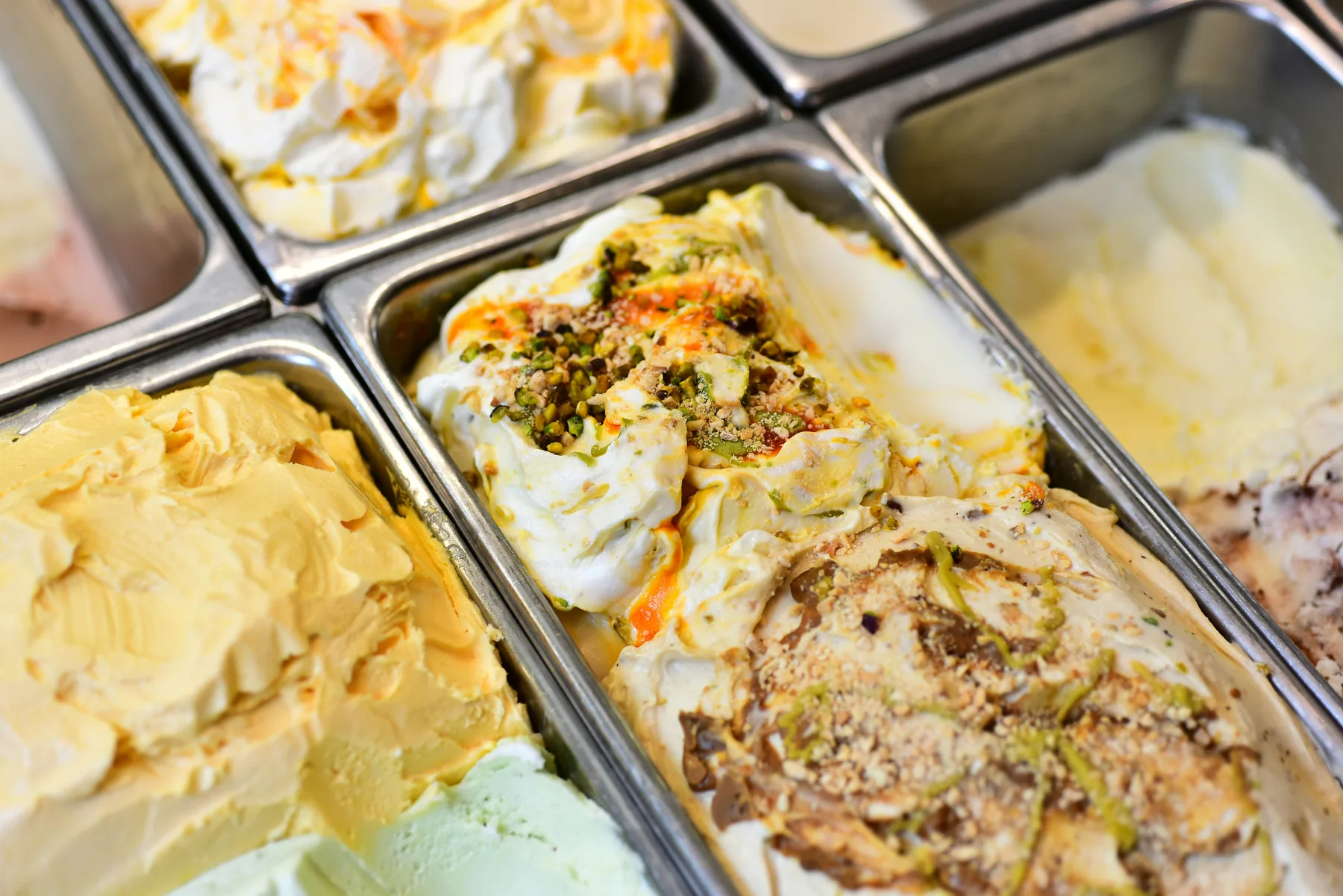 Colourful gelato selection