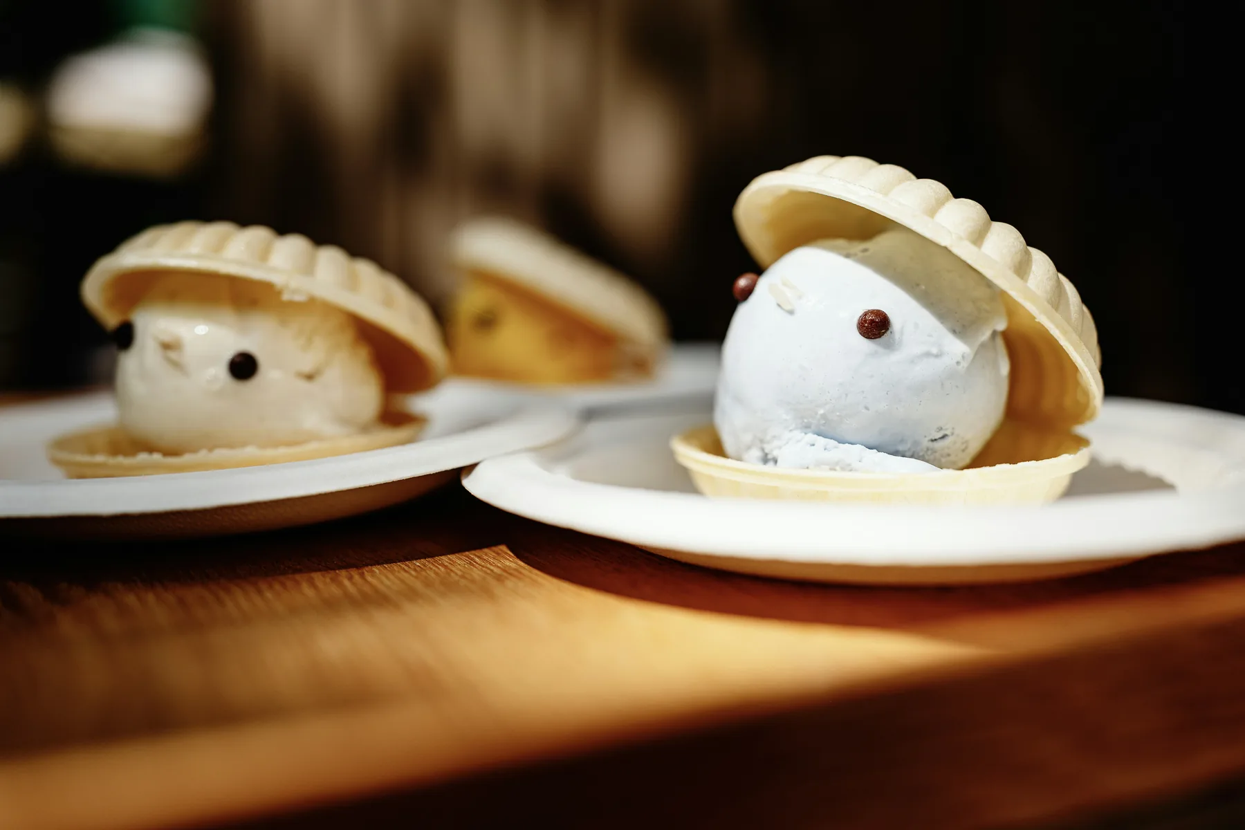 Three generous scoops in crisp waffle cones